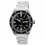 Edox Skydiver Limited Edition Must sihverplaat Automaatne sukeldumiskell 80126357RNMNIRB 300M Meeste kell must