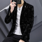 Meeste bleiserid Slim Fit &uuml;likonnad meestele &Auml;riline pidulik mantel Meeste pulma&uuml;likonna jakid Meeste mood velvetist meeste bleiserjakk XL