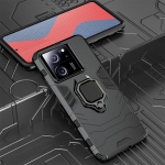 KEYSION p&otilde;rutuskindel armor &uuml;mbris Xiaomi 13T 13T Pro 5G pehme silikoon+PC metallist r&otilde;ngasaluse telefoni tagakaas Redmi K60 Ultra jaoks for Xiaomi 13T punane