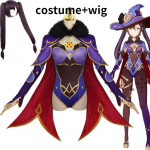 Anime M&auml;ng  Cosplay Mona Kost&uuml;&uuml;m T&uuml;drukud Naised T&uuml;drukud Halloweeni Karnevali Peo Seksikas Kleit &Uuml;likond Cosplay Parukas Komplekt L-(Costume+Wig)