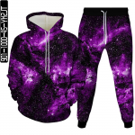 S&uuml;gisene meeste dressikomplekt 3D Universum Galaxy Planet Astronaut Print 2tk Dressid+Treeningp&uuml;ksid Mood Naiste R&otilde;ivad Suurus S-6XL 5XL