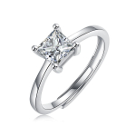 Bague Ringen S925 h&otilde;bedane komplekt 1 kat Moissanite intellektuaalne naiste s&otilde;rmus Uus erikujuline reguleeritav s&otilde;rmuse ehe Nude Cargo valge