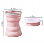 Kaasaskantav silikoonist kokkupandav tass v&auml;litingimustes reisimiseks kuumakindlad kohvitassid Kokkupandavad joogitopsid Mini skaleeritav suuveetops valge