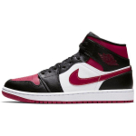 Air Jordan 1 Mid Noble Red Meeste tossud Must Valge 554724-066 42.5