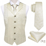 Barry.Wang Meeste vest Vest Lips Hanr&auml;tt Mansetin&ouml;&ouml;bid Tumepunane Paisley krae Vask Pandla Jacquard kootud siidist pulma tutvumispeo komplekt L