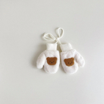 1 paar Beebi villaseid labakindaid Kawaii Doll Bear kindad v&auml;ikelapsele poisile t&uuml;drukule, soojad &otilde;uesuusatamise s&uuml;gistalvised kindad vanuses 1 kuni 4 aastat valge