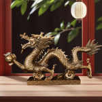 Hiina Fengshui Kuju Vaik Draakoni Skulptuur Aarded Kevadfestivalide jaoks 23x4.5x12cm bronze