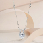 GRA sertifikaadiga s&uuml;dame-moissanite, 0,8 ctw h&otilde;bedane armastusluku kaelakee, k&otilde;rge disainiga naiste pulmaehted, suurep&auml;rane kingitus 0.8 Carat