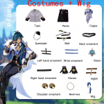 Ysir Cos Suit Kaeya Ice Westwind Knight Cos Suit Set Cosplay Anime kost&uuml;&uuml;m meestele M must/sinine