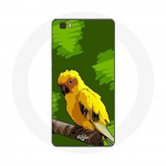 Rohelise taustaga &uuml;mbris Huawei P8 Lite Yellow Parakeet Birds jaoks