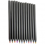 12 tk musta puidust vikerkaarepliiatsite komplekt 12 erinevat v&auml;rvi T&auml;iskasvanud Lapsed Joonistamine V&auml;rvimine Joonistamine Eelteritatud mitmev&auml;rvilised pliiatsid Kunstitarbed 12pcs