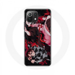 Coque - Maniacase - Xiaomi Mi 11 Lite - Souple - Noir - Motif Demon Slayer