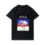 Mood Evangelion tr&uuml;kitud meeste T-s&auml;rgid &Uuml;markaelusega puuvillased topid Suvised anime vabaaja mustad s&auml;rgid S