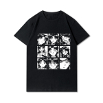 Suures suuruses Evangelioni tr&uuml;kitud meeste T-s&auml;rgid &Uuml;markaelusega puuvillased topid Suvised anime vabaaja mustad s&auml;rgid S