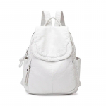 Naiste seljakott, valge pestud nahast seljakott Naistele m&otilde;eldud v&auml;ikesed koolikotid teismelistele t&uuml;drukutele, vabaaja reisikott valge