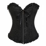 Naiste t&otilde;mblukk Overbust korsett Top Waist Trainer Rinnakas gooti korsett Seksikas pesu G-Strings komplekt 2XL must