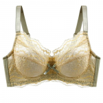 &Otilde;huke naiste rinnahoidja, seksikas pits, reguleeritav pluss-suuruses D Cup Push Up rinnahoidja Vaata l&auml;bi Bralette Sensuaalne pesu uhke aluspesu 34/75B pruun