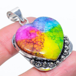Natural Rainbow Solar Quartz Gemstone 925 Sterling Silver Pendant 1.89 w3f80