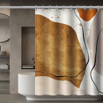 Luksuslikud moodsad du&scaron;ikardinad geomeetrilised triibud kardinad vannitoatarvikutele komplekt vannikardinate konksudega veekindel 180cm*200cm