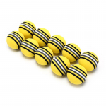 10 tk Rainbow Stripe vahtplastist k&auml;sn golfipallid kiigu treenimise abivahendid kollane