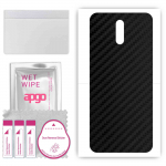 apgo Protective Skin Sticker for the back compatible with Nokia 2.3, Wrap Film, Foil, Vinyl - Pattern Carbon Black