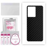 apgo Protective Skin Sticker for the back compatible with Infinix Note 12 Pro 5G, Wrap Film, Foil, Vinyl - Pattern Carbon Black