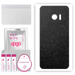 apgo Protective Skin Sticker for the back compatible with HTC 10, Wrap Film, Foil, Vinyl - Pattern Black Honeycomb