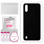 apgo Protective Skin Sticker for the back compatible with Samsung Galaxy A01, Wrap Film, Foil, Vinyl - Pattern Matte Black