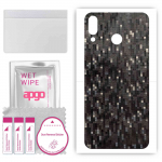 apgo Protective Skin Sticker for the back compatible with Asus Zenfone Max (M1) ZB556KL, Wrap Film, Foil, Vinyl - Pattern Carbon Black Pixel