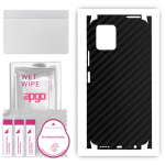 apgo Protective Skin Sticker for the back+sides compatible with Vivo Y15C, Full Wrap Film, Foil, Vinyl - Pattern Carbon Black