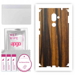 apgo Protective Skin Sticker for the back+sides compatible with Nokia 7 plus, Full Wrap Film, Foil, Vinyl - Pattern Tigerwood