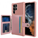 &Uuml;mbris Samsung Galaxy S23 Ultra jaoks Rahakott Kaardihoidja Magnetiline Autokinnitus P&otilde;rutuskindel Pehme TPU+ PU Nahk Kahekihiline Kate Samsung F12