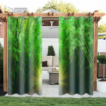 2paneeli v&auml;lipaviljon Roheline metskardin loodusaed kardin sisehoov r&otilde;du p&auml;ikesesiir Magamistoa aken cortinas konks (70W245H)x2(CM)&Rod Pocket
