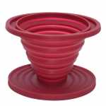 Kokkupandav kohvitilguti korduvkasutatav silikoonist kohvifiltri hoidik toiduklassi BPA-vaba kuumakindel kaasaskantav kohvifiltri lehter punane