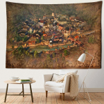 Retroarhitektuur &Otilde;limaal Gobel&auml;&auml;n Seinaripp Kunst Stseen Ps&uuml;hhedeelne salap&auml;rane &uuml;hiselamu Esteetiline kodukaunistus 95x70CM