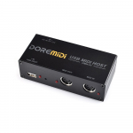 DOREMiDi kiire USB MIDI hostboks 1-sisene 1-v&auml;ljund 16 kanaliga MIDI-boks Kohaldatav MIDI-klaviatuuriga must