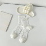 &Uuml;li&otilde;hukesed l&auml;bipaistvad kristallist siidist sokid Naiste moed Suvised Harajuku Crew Sokid Retro lilledega t&auml;navar&otilde;ivad Elastsed pikad sokid