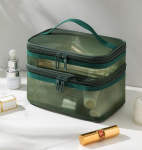Suure mahutavusega v&otilde;rgust kosmeetikakott reisimiseks h&auml;davajalik kosmeetikakott naiste tualett-tarvete kott kahekihilise disainiga kosmeetikakott 21x13x14cm