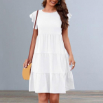 Naiste kleidid &Uuml;hev&auml;rvilised Midi-kleidid Vabaaja kleidid &Uuml;markaelusega S valge