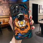 Slim Skin Feeling Cartoon Astronaut Pehme silikoonist PU-nahast kaanega telefoni&uuml;mbris iPhone'ile Samsung Huawei Honor Xiaomi Redmi OPPO Realme Vivo Vivo Y91C/Y1S