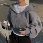 6 v&auml;rvi soliidne t&otilde;mblukuga ja n&ouml;&ouml;riga kapuuts, vabaaja pikkade varrukatega pusa taskuga, naiste riided S