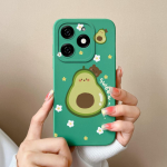 &Uuml;mbrised Tecno Spark 20 20C Pop 8 Pova 6 Pro Itel A18s A70 tagakaas P&auml;ris lilleline avokaado matt silikoon Pehme kaamerakaitse mood telefonikotid itel A70