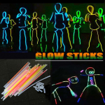 100 pakki Glow Stick Glow In the Dark peotarbed lastele, t&auml;iskasvanutele 20 ml