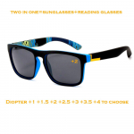 Piiratud!!! Sport Fashion Kaks &uuml;hes p&auml;ikeseprillid Lugemisprillide kombineeritud puhkusekomplekt +1 +1,5 +2 +2,5 +3 +3,5 +4 +0.75 sinine