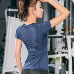 Naiste spordi-T-s&auml;rk, suvine hingav seksikas ilu selg Fitness-r&otilde;ivad Quick Dry Running Treening l&uuml;hikeste varrukatega joogatop M