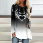 XS-7XL Naiste s&uuml;gis- ja talveriided vabaaja pikkade varrukatega topid Naiste 3D-prindiga s&auml;rgid lahtised tuunika T-s&auml;rgid pullover-pluusid 4XL