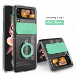 &Uuml;li&otilde;hukesed rahakoti&uuml;mbrised Samsung Galaxy Z Fold 6 5 4 3 Z Flip 6 5 4 3 Push-pull Ring vedel silikoonist telefoni&uuml;mbris Samsung Z Fold5 Flip 4 kaanega For Galaxy Z Flip 3 roheline