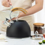 2.5L Stainless Steel tea Kettle Induction Silver M Black