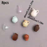 8 tk sukulentse lillepoti magnetiga magnetiline minikeraamiline klaasvaas, keraamiline vaas, k&uuml;lmkapi kleebis 8pcs