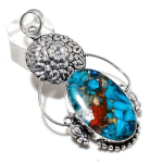 Spiny Oyster Gemstone Handmade 925 Sterling Silver Jewelry Pendant 3.03 d2u82